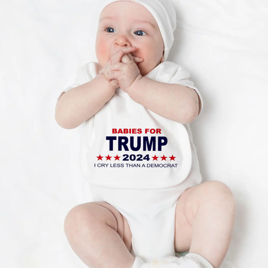 Babies For Trump Baby Bib  - Trump 2024 - Political Humor 